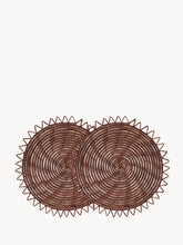 Load image into Gallery viewer, Surya Woven Palm Fiber Placemat - Brown (Set of 2)