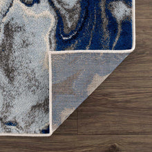 Load image into Gallery viewer, Glendon Cream Blue Marble Rug