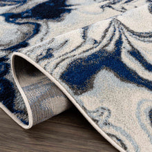 Load image into Gallery viewer, Glendon Cream Blue Marble Rug