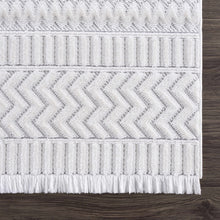 Load image into Gallery viewer, Cira Ivory Textured Area Rug with Fringes