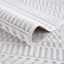 Load image into Gallery viewer, Cira Ivory Textured Area Rug with Fringes