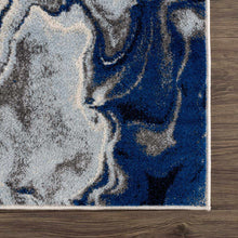 Load image into Gallery viewer, Glendon Cream Blue Marble Rug
