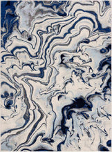 Load image into Gallery viewer, Glendon Cream Blue Marble Rug
