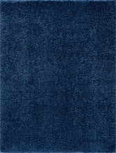Load image into Gallery viewer, Faina Solid Dark Blue Shag Rug Washable
