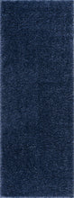 Load image into Gallery viewer, Faina Solid Dark Blue Shag Rug Washable
