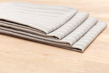 Load image into Gallery viewer, Cloth Napkins - Grey Striped and Natural Striped

