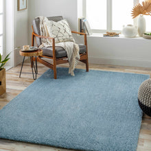 Load image into Gallery viewer, Heavenly Solid Blue Plush Rug
