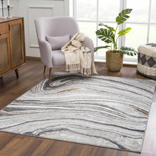 Load image into Gallery viewer, Live Marble Dark Gray Area Rug
