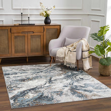 Load image into Gallery viewer, Lively Marble Blue Area Rug
